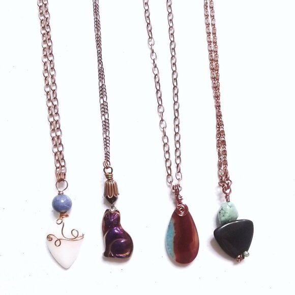 Uniquely Handmade | Feminine | One-of-a-kind Wire Wrapped Boho Pendant Necklace - Picture 11 of 12